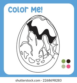 Colour me: The dinosaur’s egg. The ancient creature the egg of dinosaurs colouring page for kids