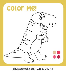 Colour me: Megalosaurs the dino coloring Page Illustration. colouring page for kids with pre-historic animal theme. Ready to print colouring file. 