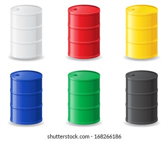 colour metallic barrels vector illustration isolated on white background