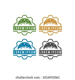 colour montain logo vector