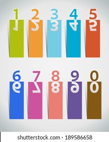 Colour Numbers set.Vector illustration.