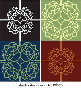 Colour Ornate Quads. Four Variants.