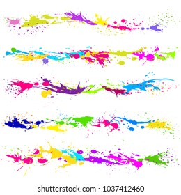 Colour Paint Blot Splashes Drops Creativity Stock Vector (Royalty Free ...