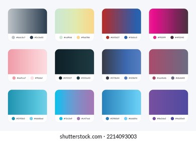 Colour Palette Catalog Samples Gradient in RGB or HEX