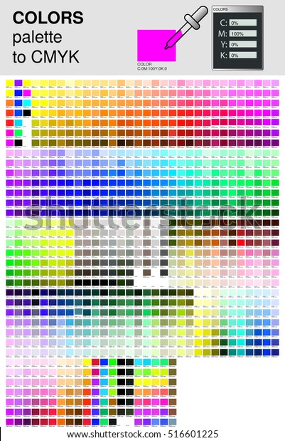 カラーパレットをcmykに設定します プロセスの色 カラーパレットのカラーコンポジションは Cmykの説明に従います のベクター画像素材 ロイヤリティ フリー 516601225