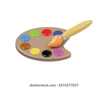 Icono de paleta de colores Ilustración de renderizado 3d