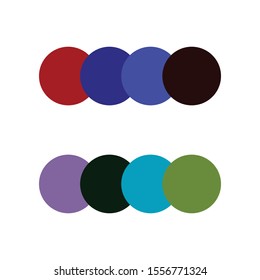 Colour palette vector illustration set