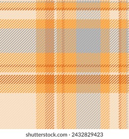 Colour pattern plaid check, light texture background textile. Harmony seamless tartan fabric vector in orange and light color.