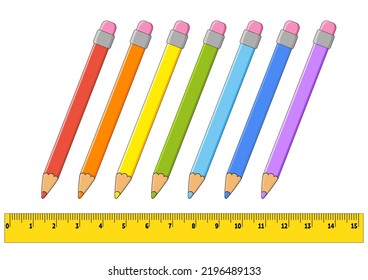 Colour pencils. Design element. Vector illustration isolated on white background. Template for books, stickers, posters, cards, clothes.