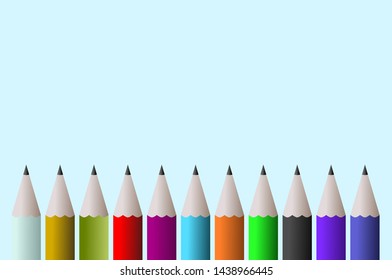 Colour pencils on normal background,back to school