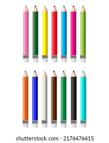 Colour pencils, set of colored pencils