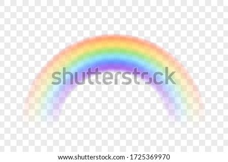 Colour rainbow isolated on transparent background. Vector illustration