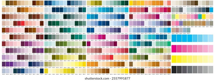 Colour reference swatch palette. Pantone colourful colour palette, used to select the right shade in the design. two fans for colour matching