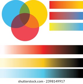 escala de color. tabla de colores primarios y colores secundarios con vector
