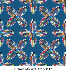 Colour seamless pattern with cooperated earth globe.