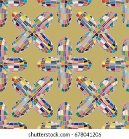 Colour seamless pattern with cooperated earth globe.