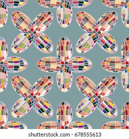Colour seamless pattern with cooperated earth globe.