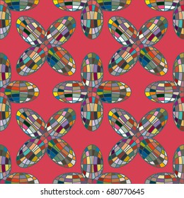 Colour seamless pattern with cooperated earth globe.
