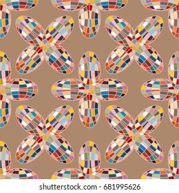 Colour seamless pattern with cooperated earth globe.