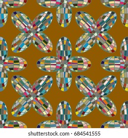 Colour seamless pattern with cooperated earth globe.