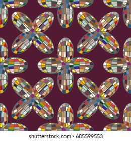 Colour seamless pattern with cooperated earth globe.