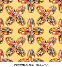 Colour seamless pattern with cooperated earth globe.