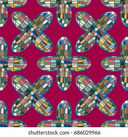 Colour seamless pattern with cooperated earth globe.