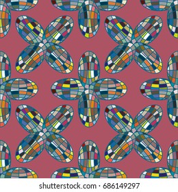 Colour seamless pattern with cooperated earth globe.