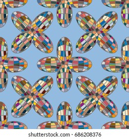 Colour seamless pattern with cooperated earth globe.