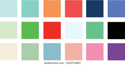 colour set palette vector illustration retro