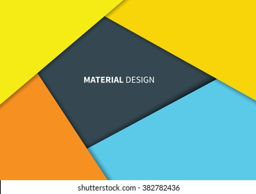 colour shapes with shadow in new design system / abstract material design wallpaper background