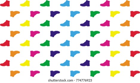 colour shoes on the white background