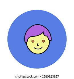 Colour smiling small face icon