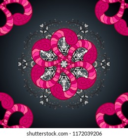 Colour Spring Theme seamless pattern Background. Vector illustration. Flat Flower Elements Design. Beautiful fabric pattern. In asian textile style. Seamless flowers pattern.