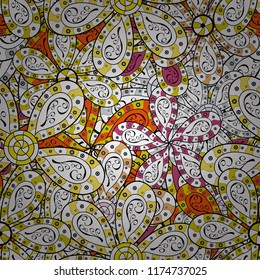Colour Spring Theme seamless pattern Background. Seamless Floral Pattern in Vector illustration. Flat Flower Elements Design. Fancy fabric pattern.