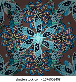 Colour Spring Theme seamless pattern Background. Flat Flower Elements Design. Vector.