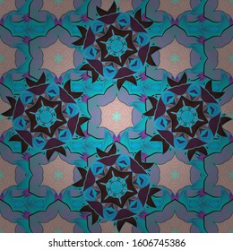 Colour Spring Theme seamless pattern Background. Vector. Flat Flower Elements Design.