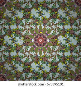 Colour Spring Theme seamless pattern Background. Seamless vintage. Vector Cute fabric pattern. Flat Flower Elements Design.
