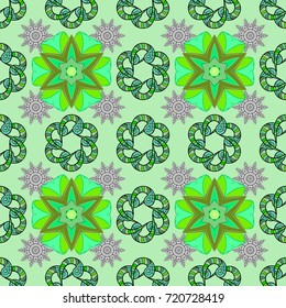 Colour Spring Theme seamless pattern Background. Fancy fabric pattern. Flat Flower Elements Design. Seamless Floral Pattern in Vector illustration.