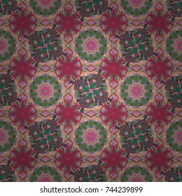 Colour Spring Theme seamless pattern Background. Floral seamless pattern background, summer flowers. Flowers on pink, green and neutral colors. Flat Flower Elements Design.
