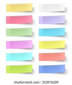 Colour sticky notes isolated on white background