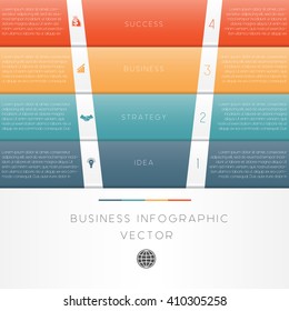Colour strips vector illustration template of business infographic numbered four position