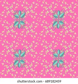 Colour Summer Theme seamless Background. Cute flower vector pattern. Seamless pattern Fashionable fabric pattern. Flat Flower Elements Design.