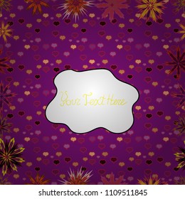 Colour Summer Theme seamless pattern Background. Flowers on purple, white and red colors. Cute flower vector pattern. Flat Flower Elements Design.