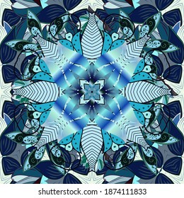 Colour Summer Theme seamless pattern Background. Beautiful fabric pattern. Trendy seamless Floral Pattern In Vector illustration. Flat Flower Elements Design.