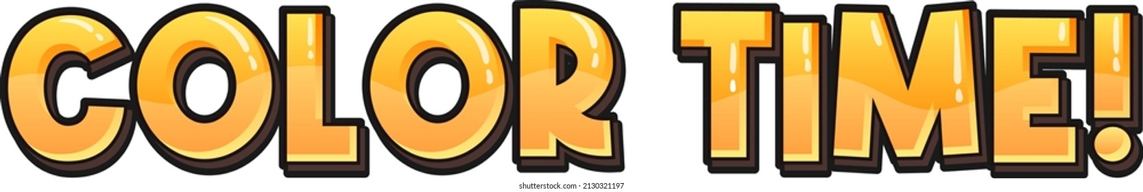 Banner de texto en tiempo de color en la ilustración de fondo blanco