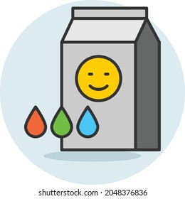 Colour Toner Liquid Concept, plastic pouche Vector Icon Design, Offset Printing Symbol, Digital Printer Services Sign, Cmyk Color print equipment Stock illustration