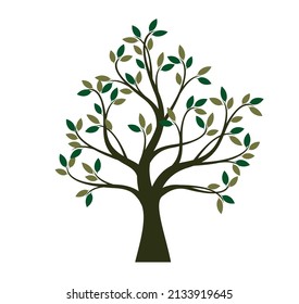 Colour Tree Vector Outline Illustration Stock Vector (Royalty Free ...