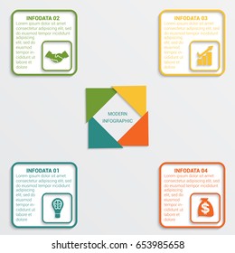 Colour triangles modern infographic template for business concept with 4 steps.