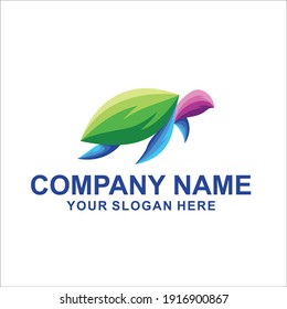 colour turtle abstract logo vector